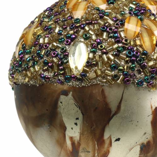 Floristik24 Bugiganga de Natal com decoração e pérolas Ø7,5cm