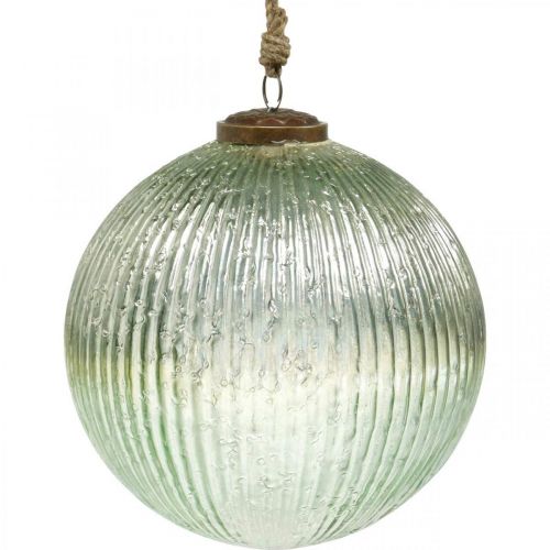 Floristik24 Bola de Natal grande para pendurar verde, dourado vintage Ø20cm