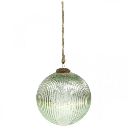 Floristik24 Bola de Natal grande para pendurar verde, dourado vintage Ø20cm