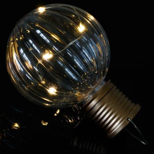 Floristik24 Candeeiro LED solar retro look branco quente transparente Ø8cm