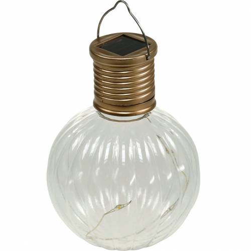 Floristik24 Candeeiro LED solar retro look branco quente transparente Ø8cm