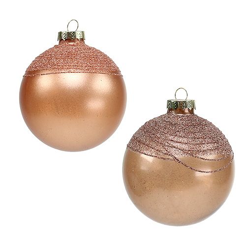 Variedade de cobre com esfera de vidro. Ø8cm 4pcs