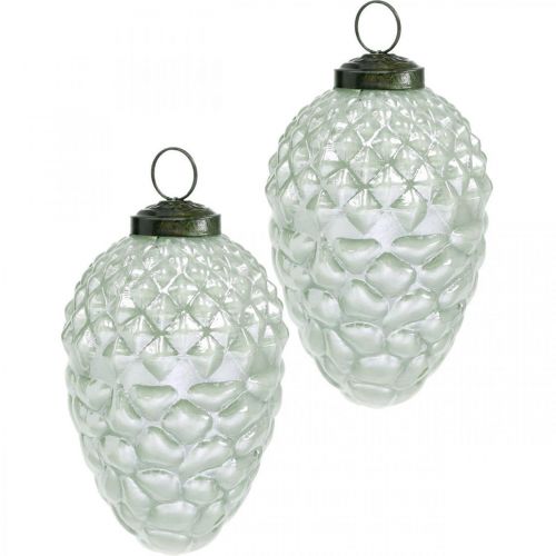 Floristik24 Cones de decoração de árvores frutas de outono vidro real antigo olhar Ø7cm H11.5cm 6pcs