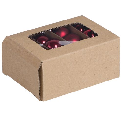 Bolas de vidro Natal em mistura Bordeaux Ø3cm 22 un | Floristik24.pt