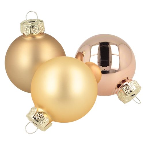 Floristik24 Bolas de vidro bolas de natal vidro ouro rosa Ø4cm 24 peças