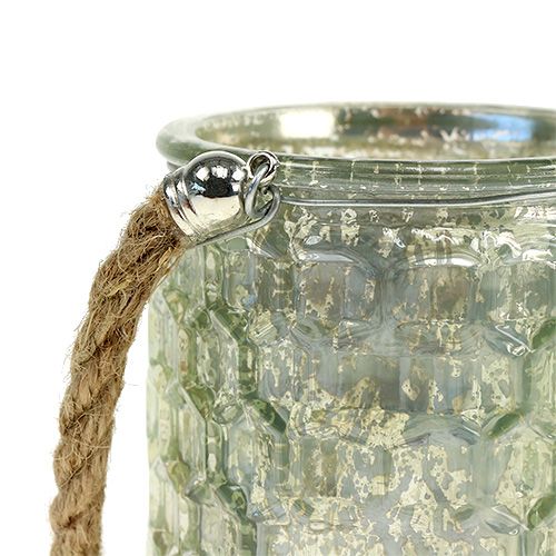 Floristik24 Lanterna de vidro com bunda de cordão. Ø7cm Alt.9cm 4pcs