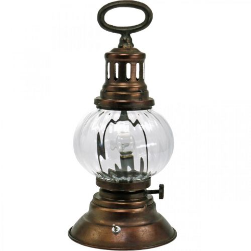 Floristik24 Lanterna de furacão LED, lâmpada de metal, luz decorativa, aparência vintage Ø12,5cm H30cm