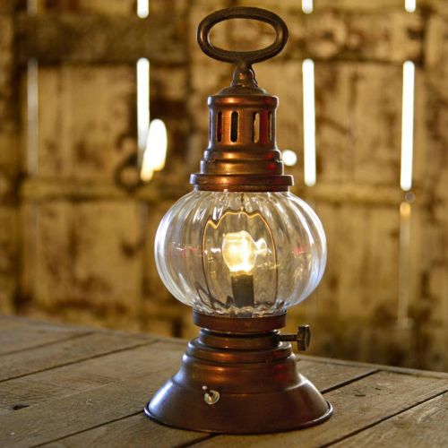 Floristik24 Lanterna de furacão LED, lâmpada de metal, luz decorativa, aparência vintage Ø12,5cm H30cm