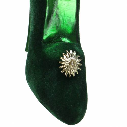 Itens Sapatos de vidro de veludo verde 12cm 2pçs