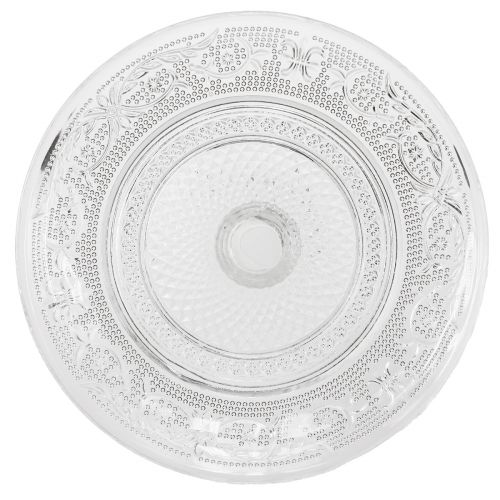 Itens Prato de vidro com pé Tigela plana de vidro com padrão transparente Ø15cm