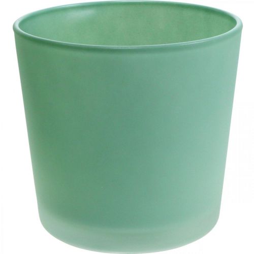 Floristik24 Vaso de flores de vidro plantador verde banheira de vidro Ø11.5cm H11cm