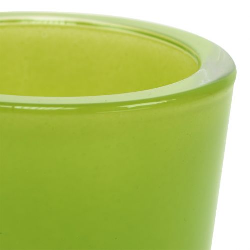 Floristik24 Pote de vidro Ø7,8cm Alt.8cm verde maçã