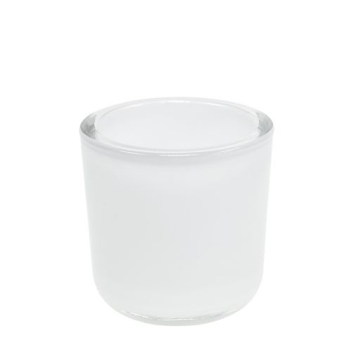 Floristik24 Pote de vidro Ø7,8cm Alt.8cm branco