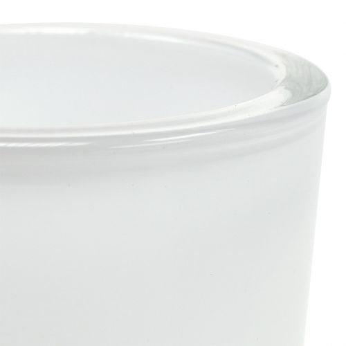 Floristik24 Pote de vidro Ø7,8cm Alt.8cm branco