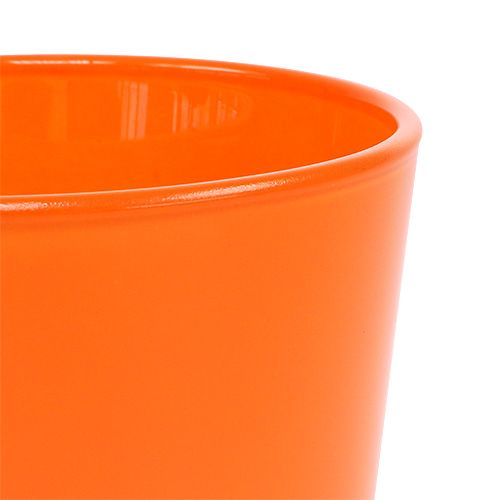 Floristik24 Floreira de vidro laranja Ø10cm A8.5cm