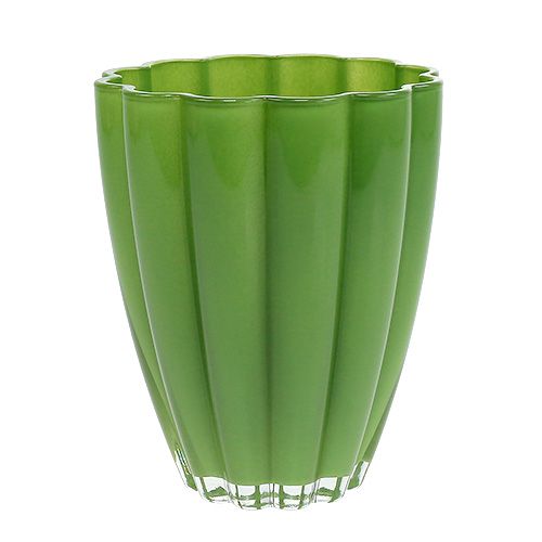 Floristik24 Vaso de vidro "Bloom" verde Ø14cm Alt.17cm
