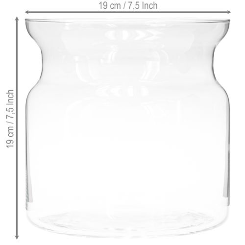 Itens Vaso de vidro Brenda vaso de flores vidro grande transparente Ø19cm H19cm