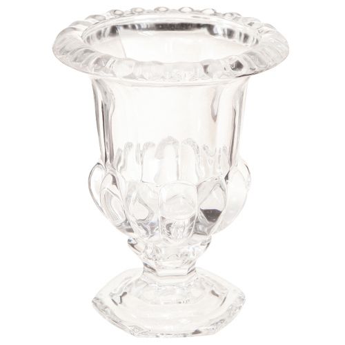Floristik24 Vaso de vidro pequeno vaso com pé transparente retrô Ø11cm Alt.14cm