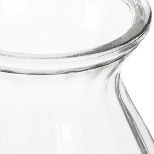 Itens Vaso de vidro vaso bulboso com ranhuras transparentes Ø11cm Alt.14cm 2 unidades