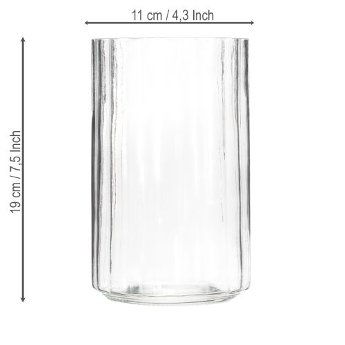 Itens Vaso com estrutura listrada exclusiva, design moderno, 19 cm