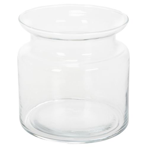 Vaso de vidro transparente, vaso decorativo de vidro com borda, para castiçal ou vaso de flores, 15 cm
