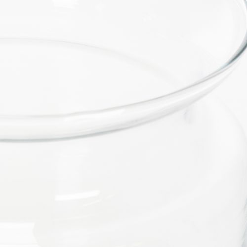 Itens Vaso de vidro transparente, vaso decorativo de vidro com borda, para castiçal ou vaso de flores, 15 cm