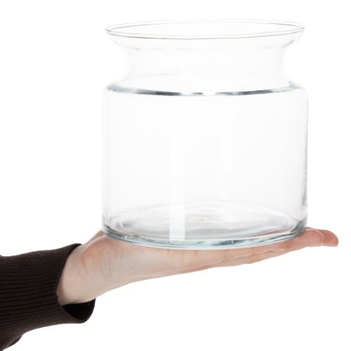 Itens Vaso de vidro transparente, vaso decorativo de vidro com borda, para castiçal ou vaso de flores, 15 cm