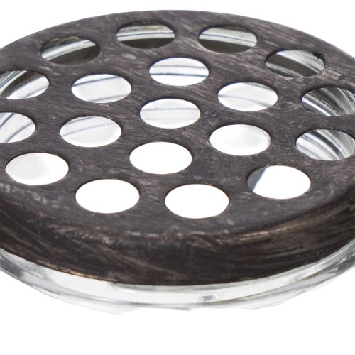 Itens Garrafa de vidro em cesto de metal, ideal para decoração na sala de estar, 20 cm