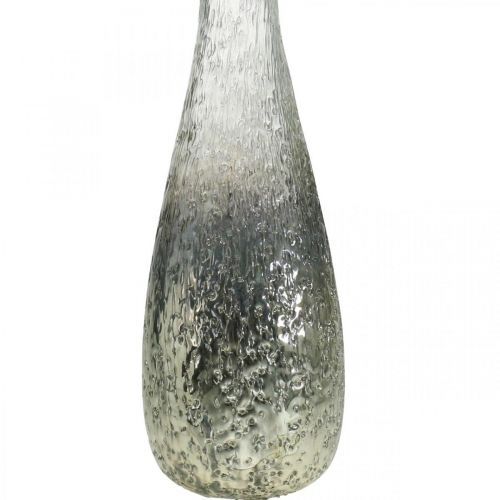 Floristik24 Vaso de flores de vidro, vaso de mesa de vidro real de dois tons claro, prata H30cm