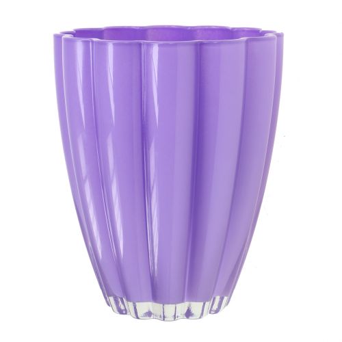 Floristik24 Vaso de vidro "Bloom" lilás Ø14cm Alt.17cm