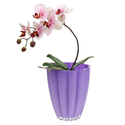 Floristik24 Vaso de vidro "Bloom" lilás Ø14cm Alt.17cm