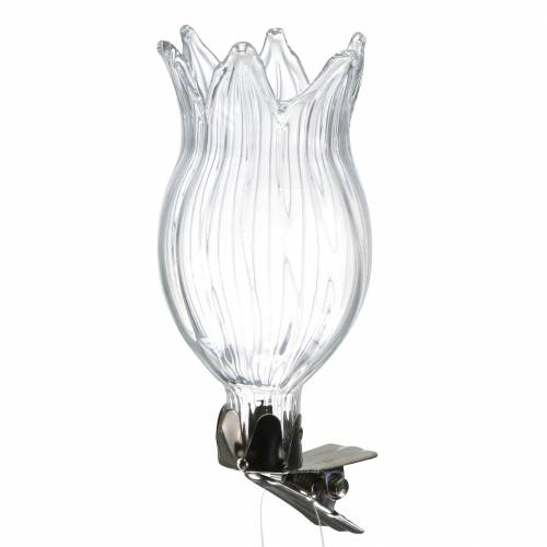 Floristik24 Vaso de vidro com flor clip Ø3.3cm H8.5cm transparente 4pcs