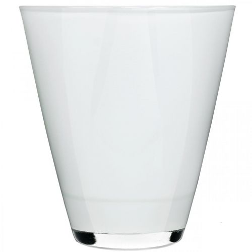 Floristik24 Plantador de orquídeas vidro branco A17cm L13cm