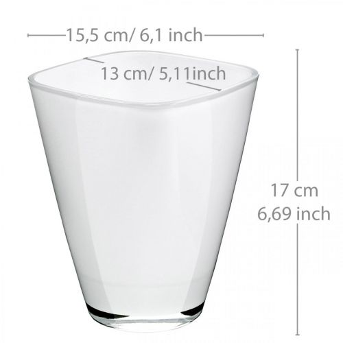 Floristik24 Plantador de orquídeas vidro branco A17cm L13cm