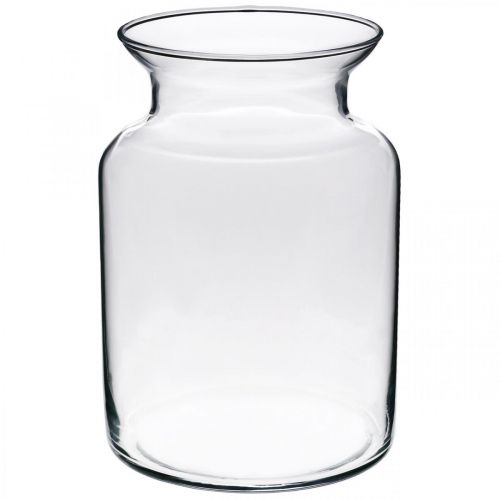 Floristik24 Vaso de flores de vidro largo transparente Ø12cm H20cm