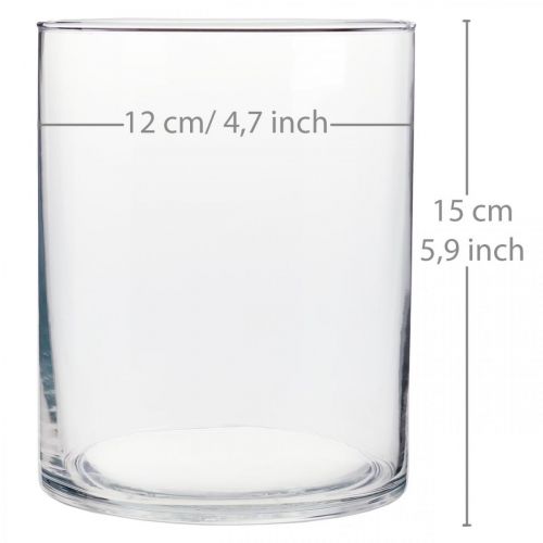 Itens Vaso de vidro Ø12cm Alt.15cm