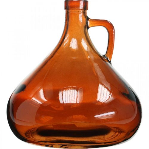 Floristik24 Vaso de vidro com decoração vintage em vidro castanho Ø17cm Alt.18cm