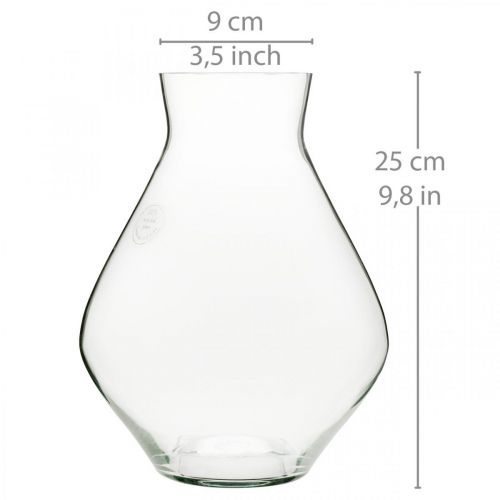Itens Vaso de flores vaso de vidro bulboso vaso transparente decorativo Ø20cm H25cm