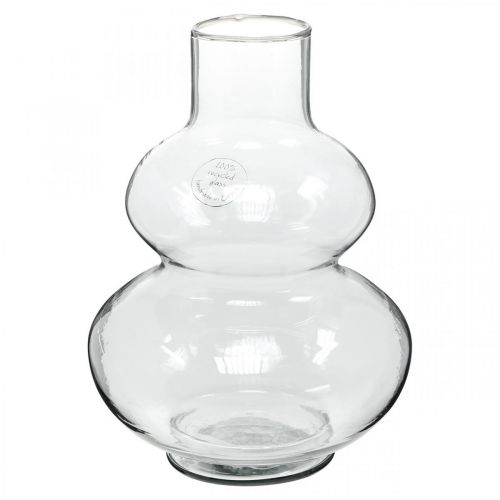 Itens Vaso de vidro Vaso redondo para flores Vaso decorativo de vidro transparente Ø16cm Alt.23cm