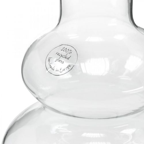 Itens Vaso de vidro Vaso redondo para flores Vaso decorativo de vidro transparente Ø16cm Alt.23cm