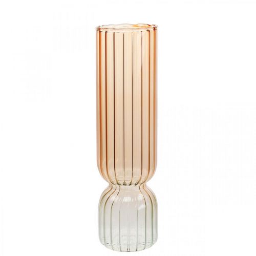 Vaso de Vidro Vaso Decorativo Marrom Transparente Mini Vaso Ø5cm A18cm