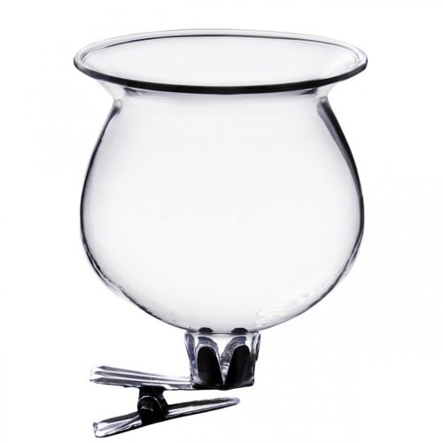 Sino de vaso de vidro com clipe transparente Ø5.5cm H6cm 4pcs