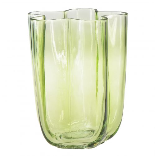 Floristik24 Vaso de vidro vaso verde flor vaso decorativo Ø15cm Alt.20cm