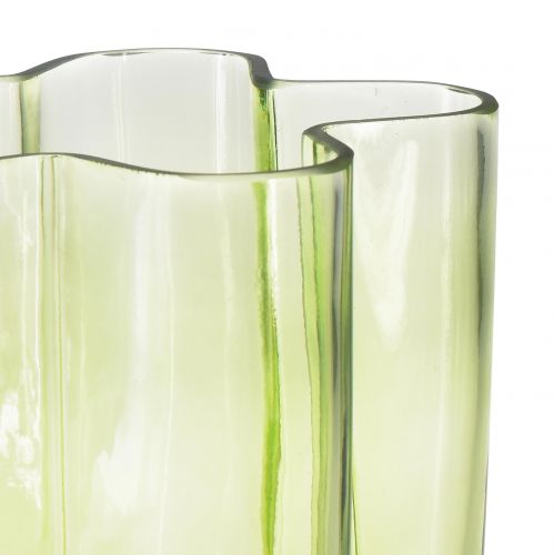 Floristik24 Vaso de vidro vaso verde flor vaso decorativo Ø15cm Alt.20cm