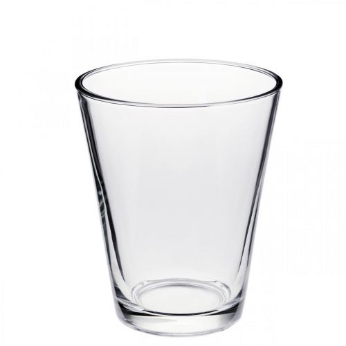 Itens Vaso de vidro cônico transparente Ø11cm H15cm