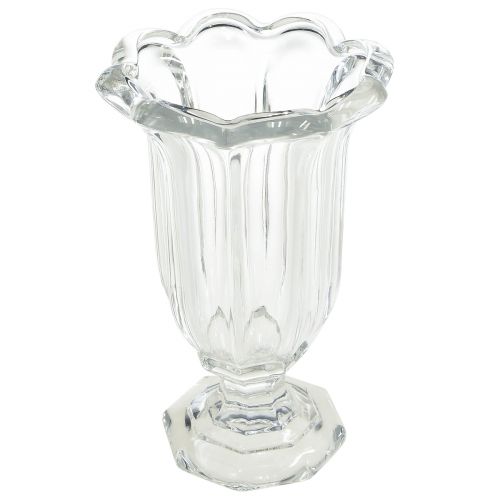 Floristik24 Vaso de vidro com pé vaso de flores de vidro Ø13,5cm Alt.22cm