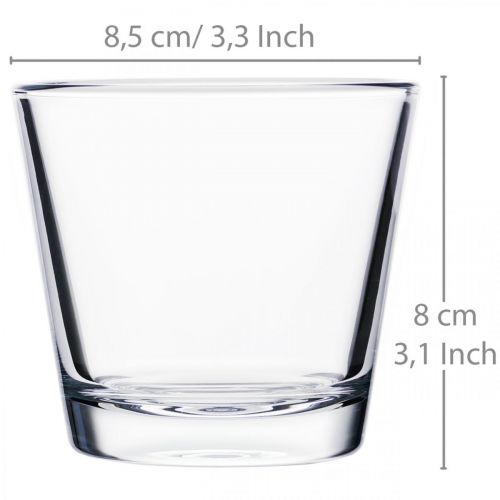 Floristik24 Vaso de vidro transparente Ø8,5cm Alt.8cm 6 unidades