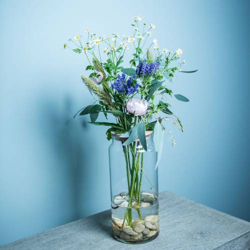 Itens Vaso decorativo com orifícios Vaso de vidro com tampa perfurada Decoração floral moderna
