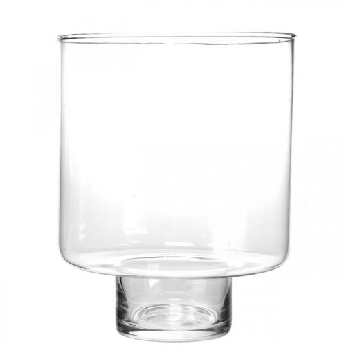 Floristik24 Vaso de vidro com pé lanterna ROY decoração vidro Ø16cm H20cm