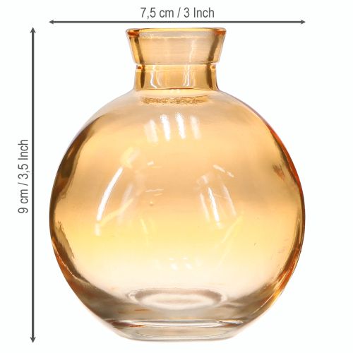 Itens Vasos de vidro mini vasos decorativos bulbosos laranja Ø7,5cm H9cm 6 peças